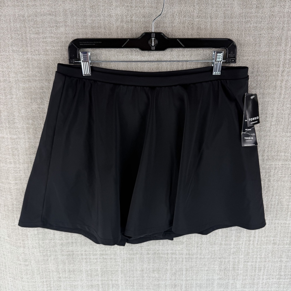 Torrid Skort Womens 1 Plus Black Short Skort High Waist Swim Built-In Brief